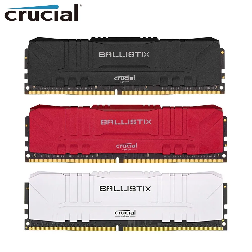 Crucial Ballistix Desktop Gaming Memória, DIMM sem buffer, Dual Channel, DDR4, 2666MHz, 3200MHz, PC-21300, 25600