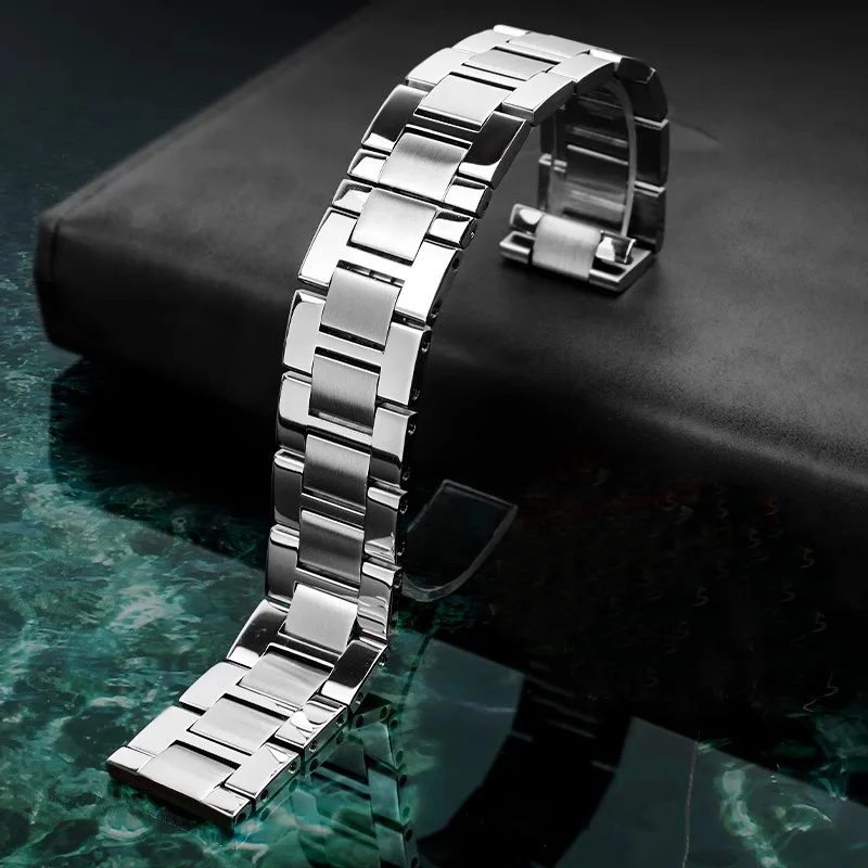 Cinturino Per Orologio In Acciaio Inossidabile Per Cartier Tank Tank Lun Pier Key Wine Barrel Antisudore Uomo Donna Cinturino 16Mm 17.5Mm 20Mm 23Mm