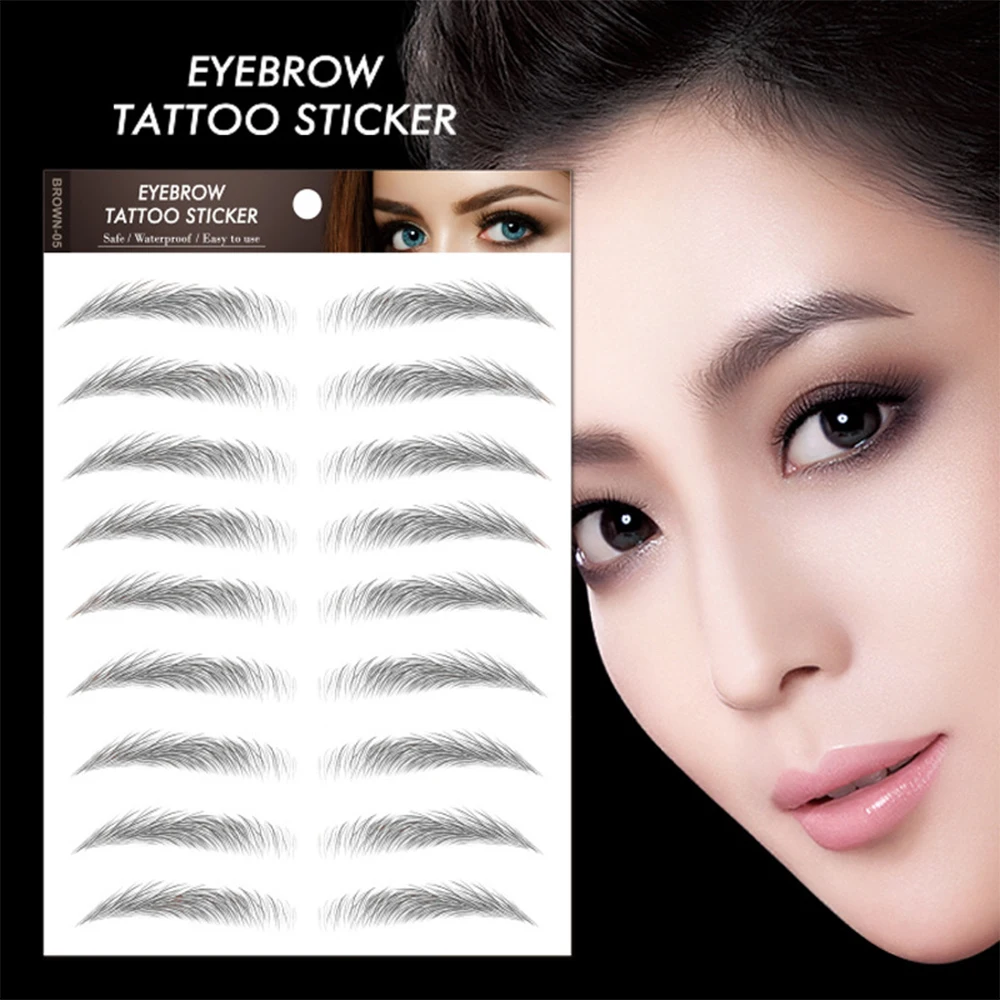 

10PCS 4D Hair Like Eyebrows Stickers Makeup Waterproof Eyebrow Sticker Long Lasting Fake Eyebrow Stickers DIY maquillage femmes