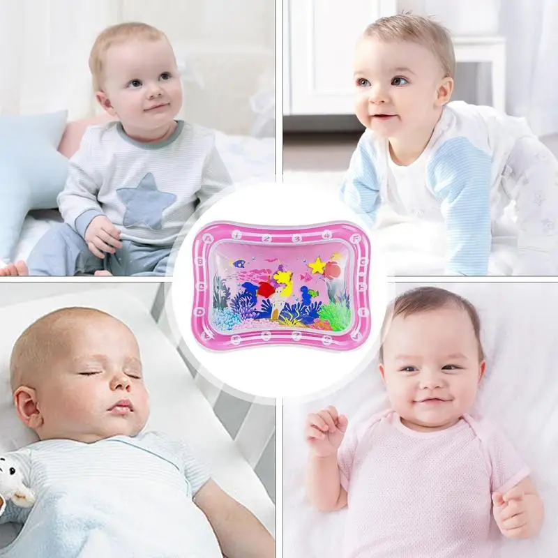 Tummy Time Water Mat Ice Cool Inflatable Mat For Water Play Portable Cooling Pad Cushion Game Pad For Girls Children Boys