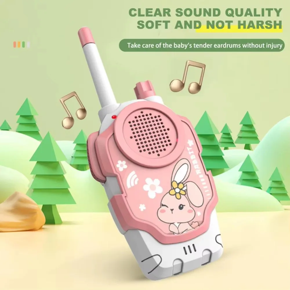 2Pcs Wireless Kids Walkie Talkie Toys Rabbit & Frog Parent-child Interaction Parent-child Intercom Machine Portable 2