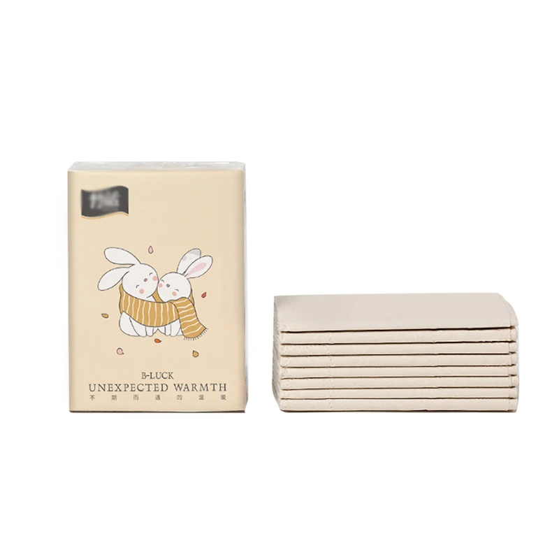 10 Packs Handkerchief Paper Towel Portable Disposable Small Package Paper Towel Bamboo fiber bamboo pulp Handkerchief Disposable Towel