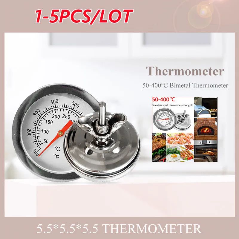 1/2/3/5Pcs Stainless Steel BBQ Grill Temperature Gauge Barbecue Smoker Thermometer 50-400℃ Cooking Food Probe Kitchen Supplies