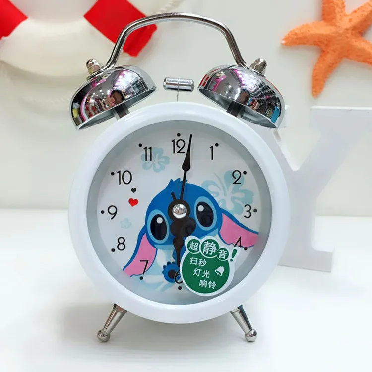 Réveil de dessin animé Disney Stitch pour garçons et filles, horloge de  bureau de chevet, horloge d'heure silencieuse, personnalité mignonne, mode