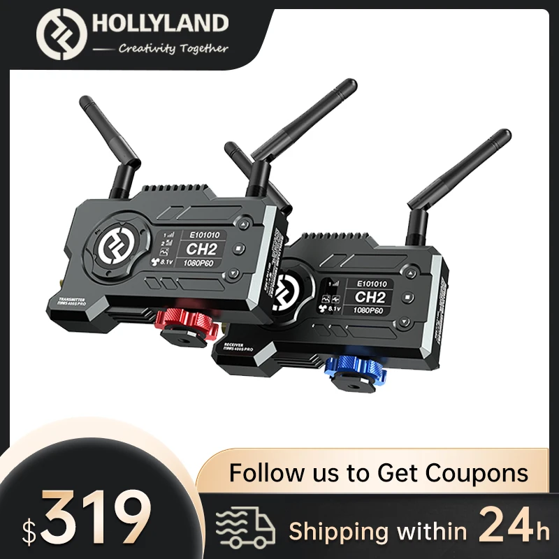 

Hollyview Mars 400S Pro [Official] Wireless SDI HDMI Video Transmitter and Receiver 0.1s Latency 400ft Range for Videographer