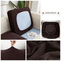 Jacquard Stretchable Sofa Cushion Cover - Washable & Removable Polar Fleece Slipcover - Seat cover E4 (4)