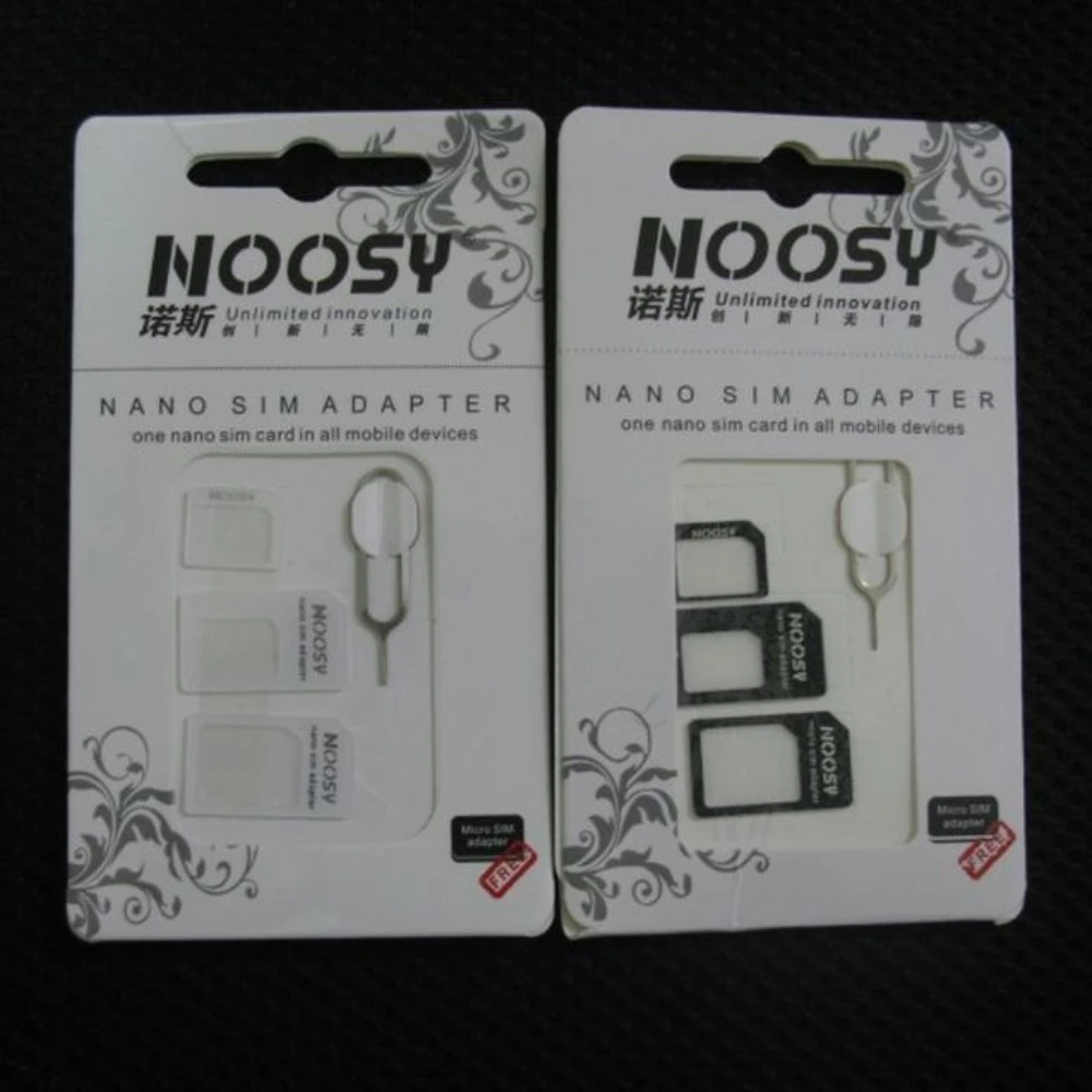 20sets Nano SIM Card Adapter 4 In 1 Micro Sim Adapter Eject Pin Key Retail Package For IPhone For Samsung Mobile Phone