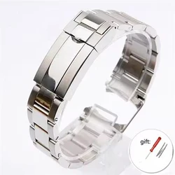 Premium 904L Stainless Steel Oyster Watch Band - Men's Elegant Metal Strap, 20mm/21mm - 20mm (Silver)
