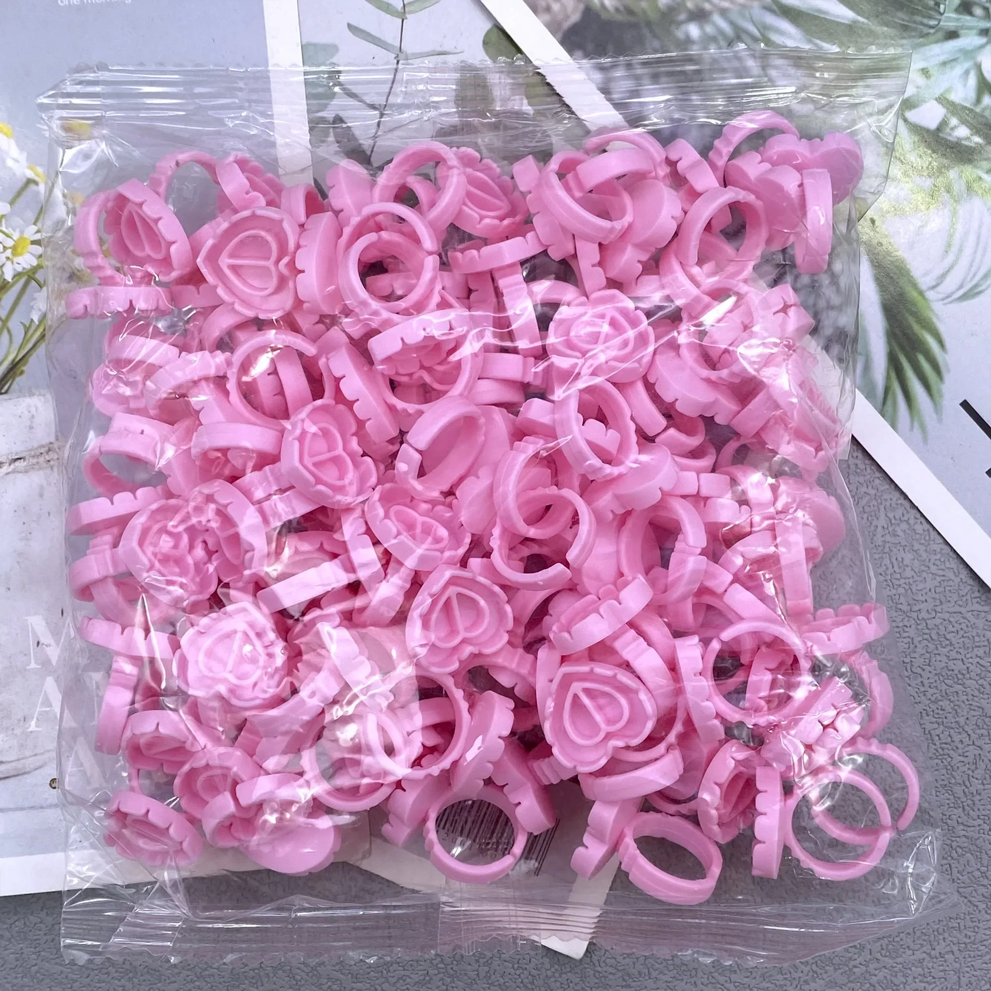 1000Pcs Disposable Eyelash Glue Fan Cup Rings Holder Container Tattoo Pigment Eyelash Extension Tools Lash Supplies  Wholesale