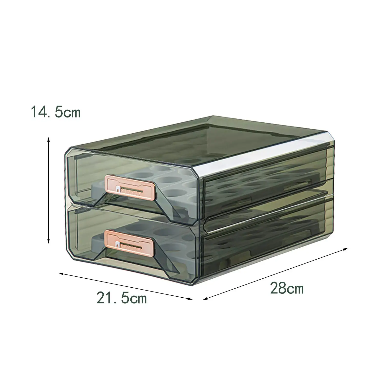 Refrigerator Egg Holder Large Capacity Fridge Bin Clear Stackable Egg Tray Storage Box Acrylic for Kitchen Cabinet Countertop