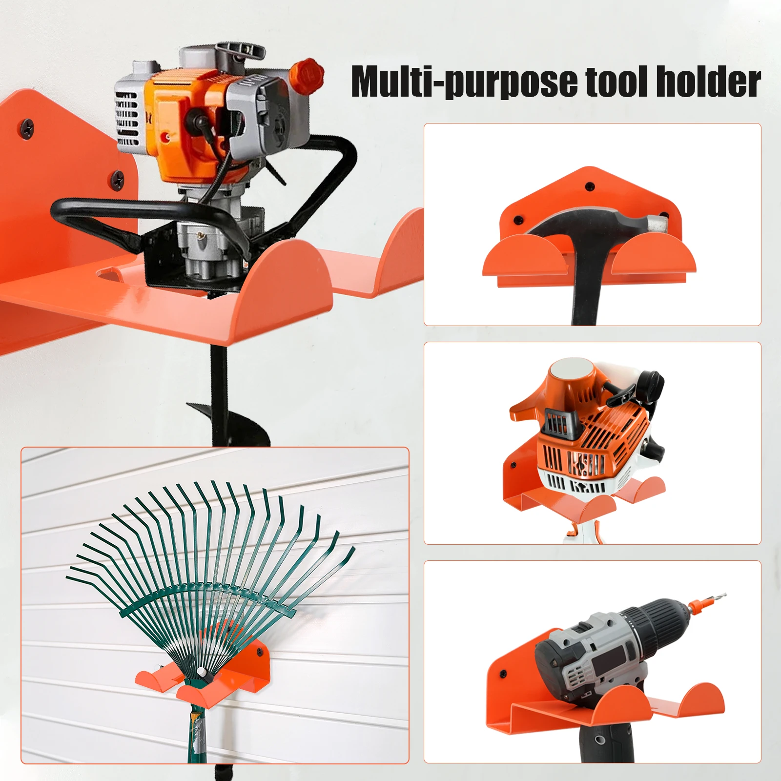Wall Mounted Weed Trimmer Rack 1/2Pcs Steel Weed Whacker Holder For Grass Trimmer Garden Tool tool storage rack