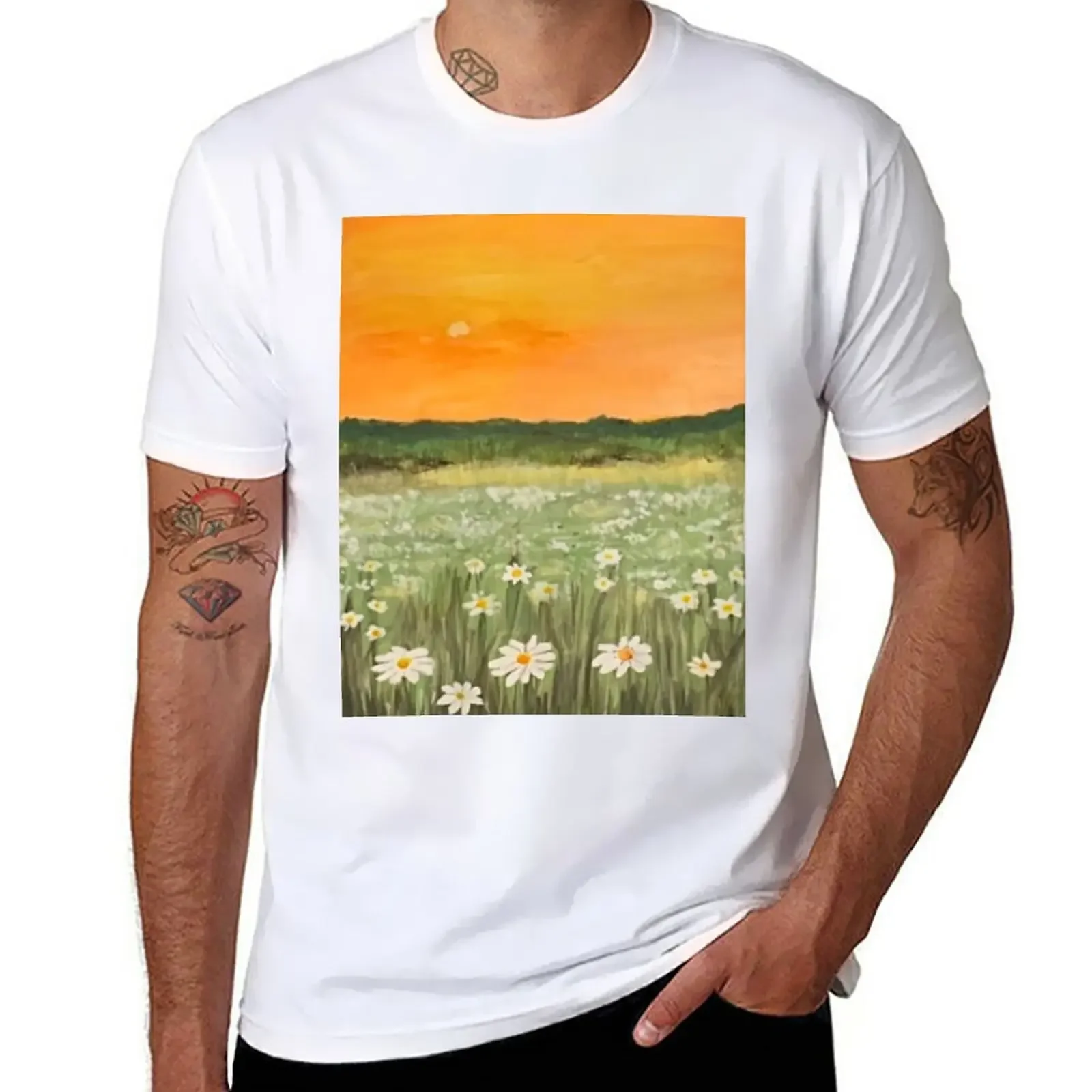 

Field of Daisies T-Shirt sports fans heavyweights customs plain white t shirts men