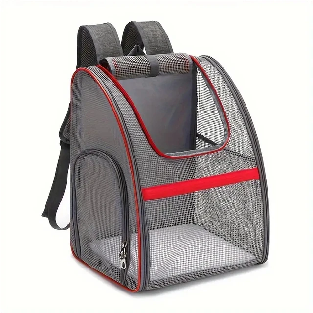 Spacious Design" Breathable Mesh Pet Carrier Backpack - LargeCapacity, Foldable & Portable Dog Cat Travel Bag With Zip Closure 5