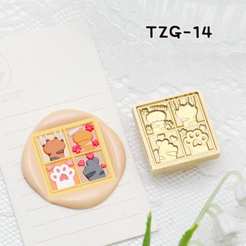 Copper Head Plant Love Cake Pattern Seal for Greeting Card Decoration