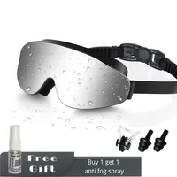 Kids Polarized Swim Goggles for Age 4-16, with antifog Spray,Nose Clip Earplug, Swimming  Wide View Anti-Fog No Leaking Glasses 2