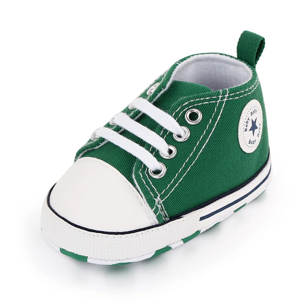Spring Collection Baby Shoes: Classic Canvas Sneakers with Soft Sole for Newborns and Toddlers