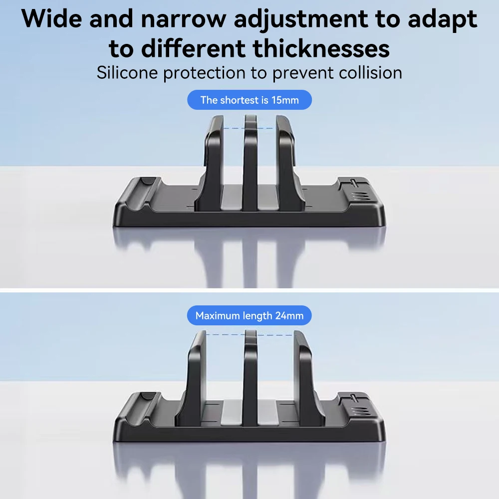 Space-Saving Vertical Laptop Stand with Adjustable Width