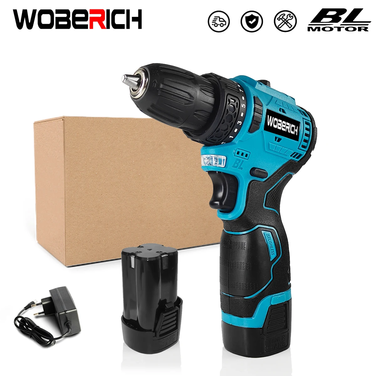 16.8V Electric Screwdriver Multifunctional Cordless Impact Drill Control Stepless 2Speed Rechargeable Drill Household Power Tool