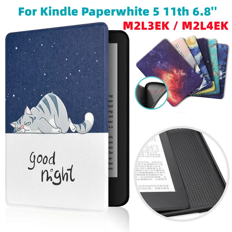 For 2021 Kindle Paperwhite 5 Case Funda Kindle Paperwhite 11th Generation  Cover M2L3EK M2L4EK Protective Shell Flip E-book Capa - AliExpress