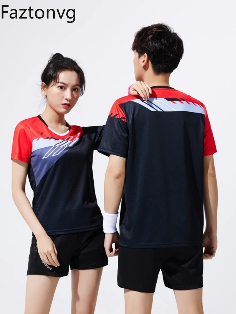 Summer Table Tennis Suit Badminton Clothing Women Quick Drying Men Short Sleeve Sports Training Short Skirt Hiking Competition