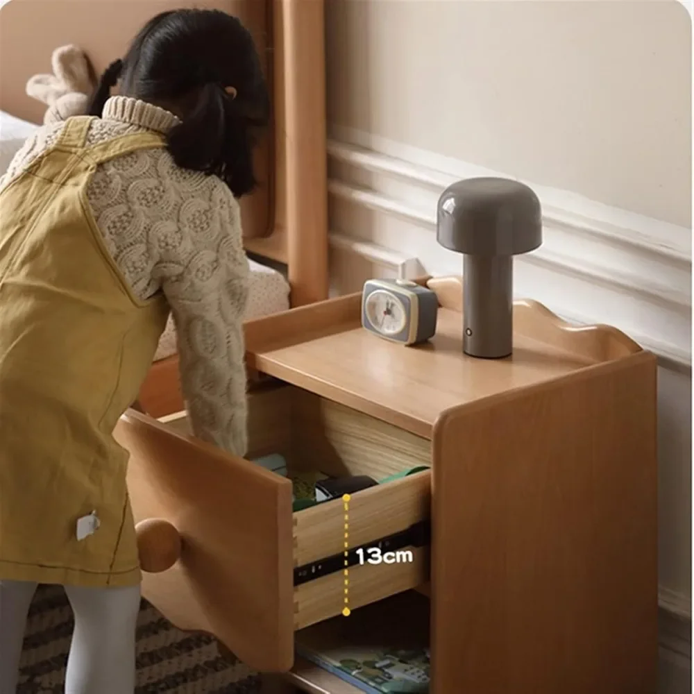 Children's bedside table, wooden modern bedroom mini storage cabinet, children's bedside table,