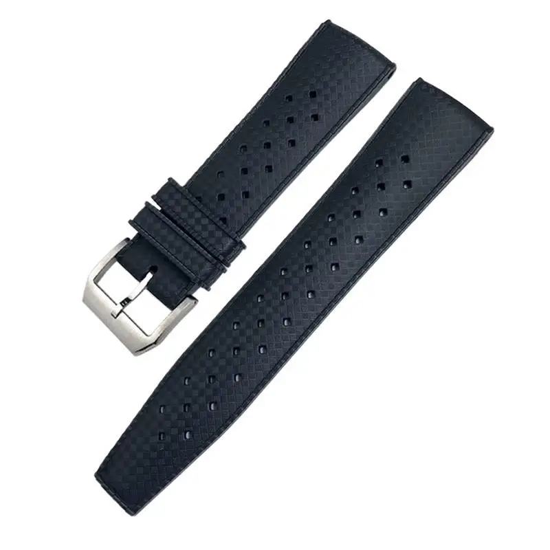 SCHIK Fluororubber Watch Bands Fit For IWC Pilot Rubber Silicone Watchband Soft Diveing Straps