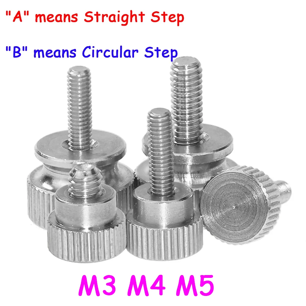 

2 шт., накатанные ручные болты M3 M4 M5 из нержавеющей стали