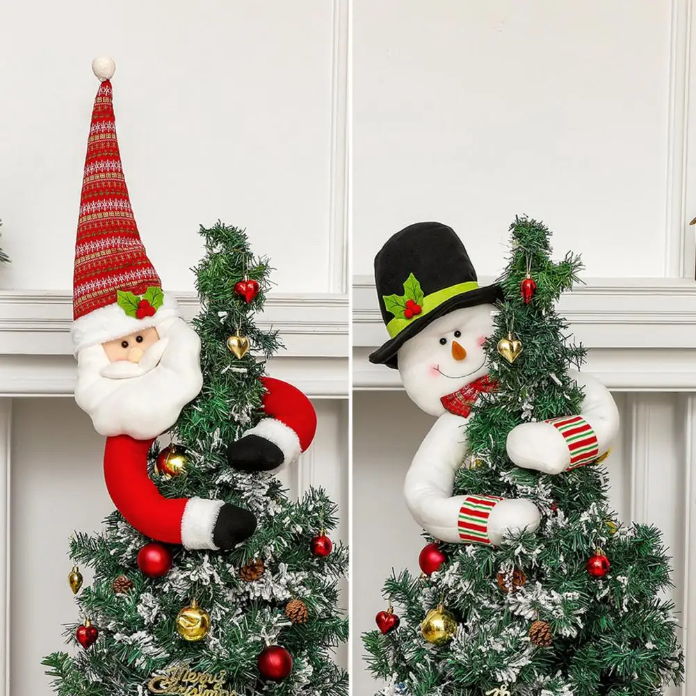 Christmas Tree Topper Cartoon Long Arm Santa Claus Snowman Reusable Holiday Decoration Xmas Tree Decoration Party Supplies christmas tree decoration