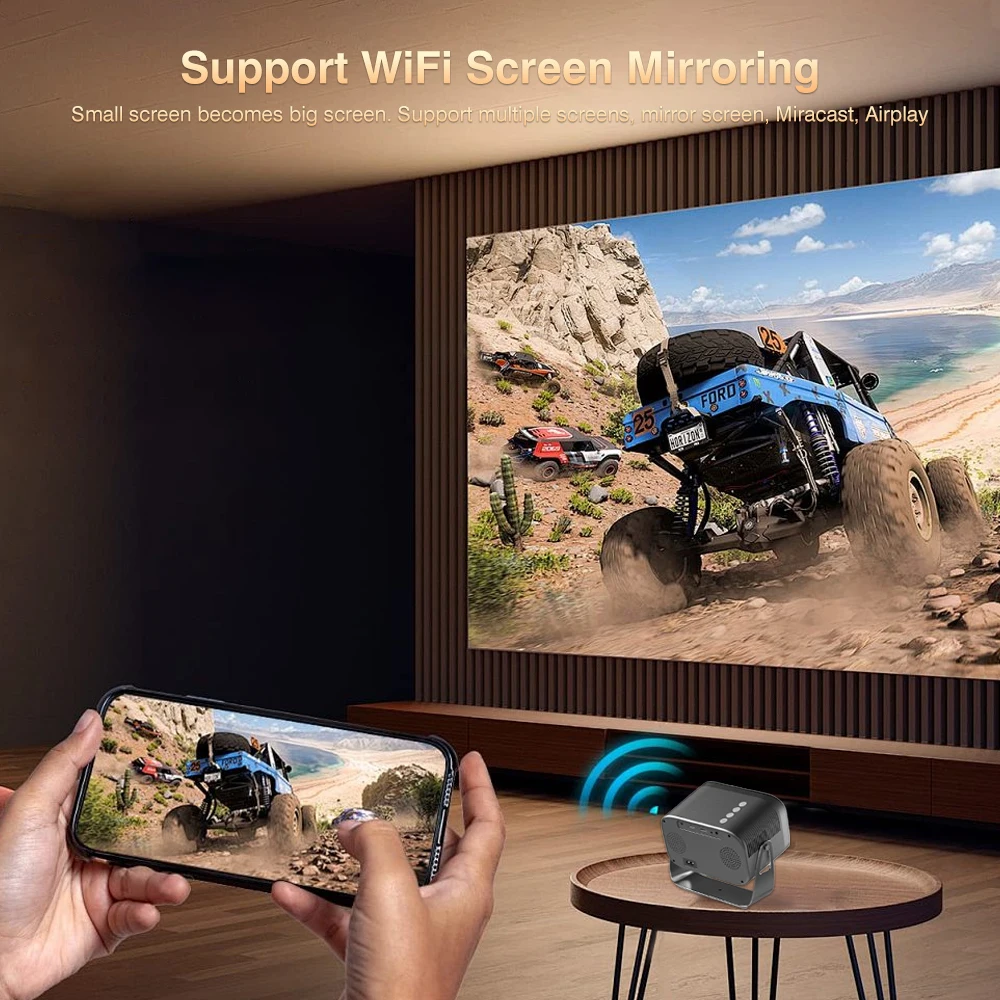 Touyinger L081mini Portable 360&deg; Rotating Projection Android 11 Dual-band Wi-Fi 6 Support 4K 1080P Home Theater Projector