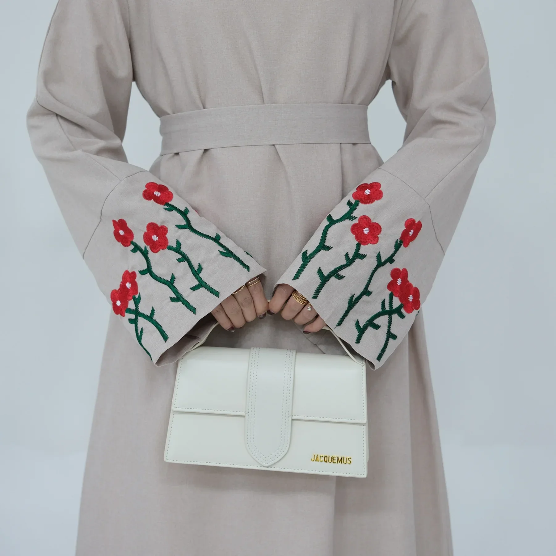 Flower Embroidery Abaya Muslim Dress Saudi Arabia Abayas Dubai Luxury Turkish Hijab Long Dresses for Women Eid Islamic Clothing