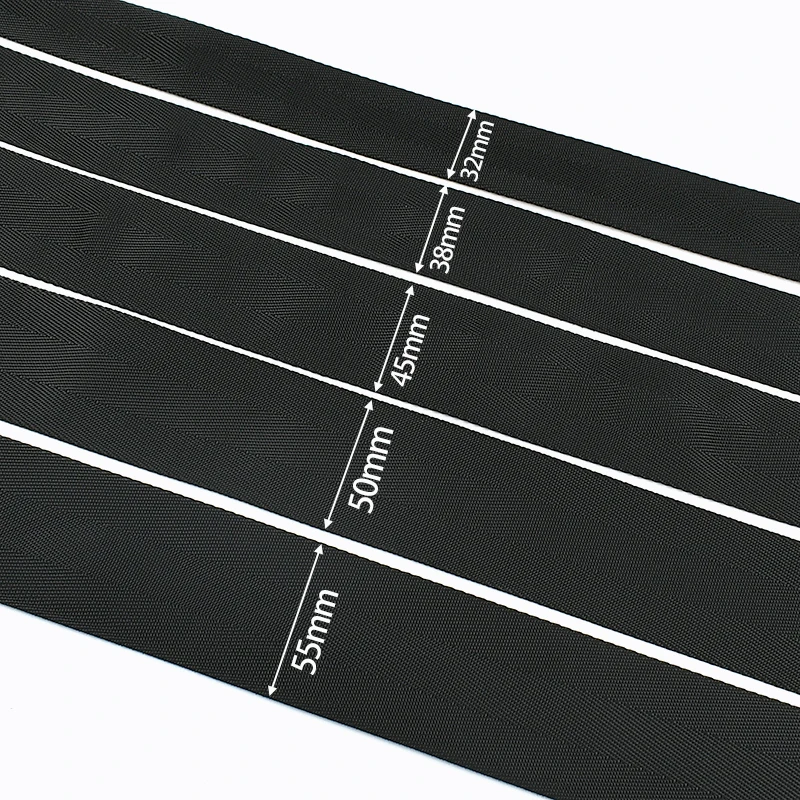 Black Nylon Webbing Strap - Durable 1.5mm Thick Tubular Ribbon for Belts, Slings, and Decorations