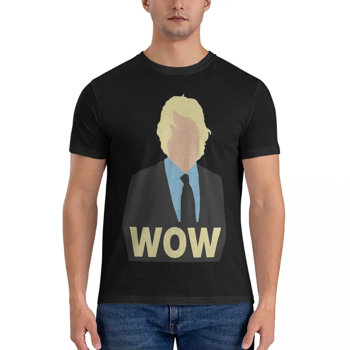 Divertenti Magliette Wow Per Uomo 100% Cotone Moda Per Uomo T-Shirt O Collo O-Owen Wilson Tees Magliette A Maniche Corte Originali