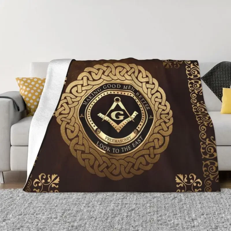 

Masonic Freemasonry Blankets Warm Flannel Mason Throw Blanket for Bed Travel Rug Piece