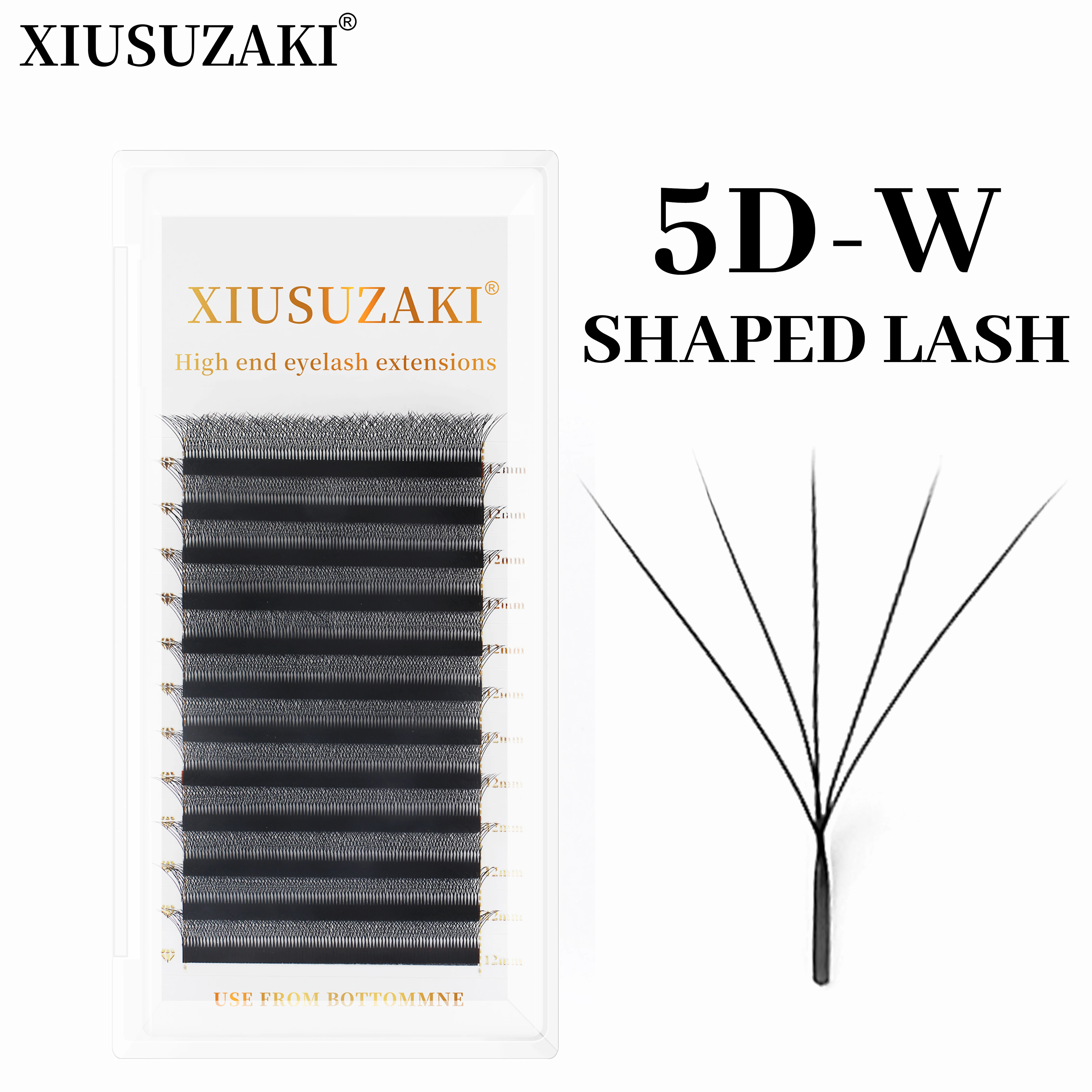 XIUSUZAKI 5D W Shaped Bloom Automatic Flowering Premade Fans Eyelashes Extensions Natural Soft Light High Individual Lashes