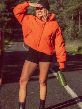 Autumn Winter Women Jacket Warm Thicken Streetwear Oversized Parkas Long Sleeve Zipper Pockets Outerwear Chic Coat New 6