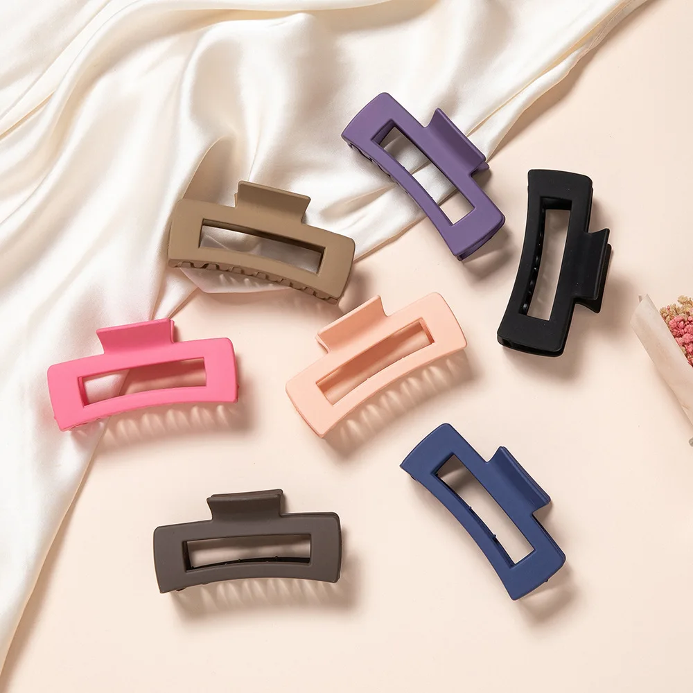 

Ponytail Holder Big Acrylic Hairpins Hairgrips Clamps Claws Barrette Hair Accessories Elegant Solid Color Banana Clip For Women