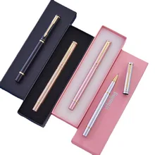 1pc with White gift box Metal Pen Student Office Neutral Metal Pen 0.5 Black Pen Office Supplies Stationery Wholesale