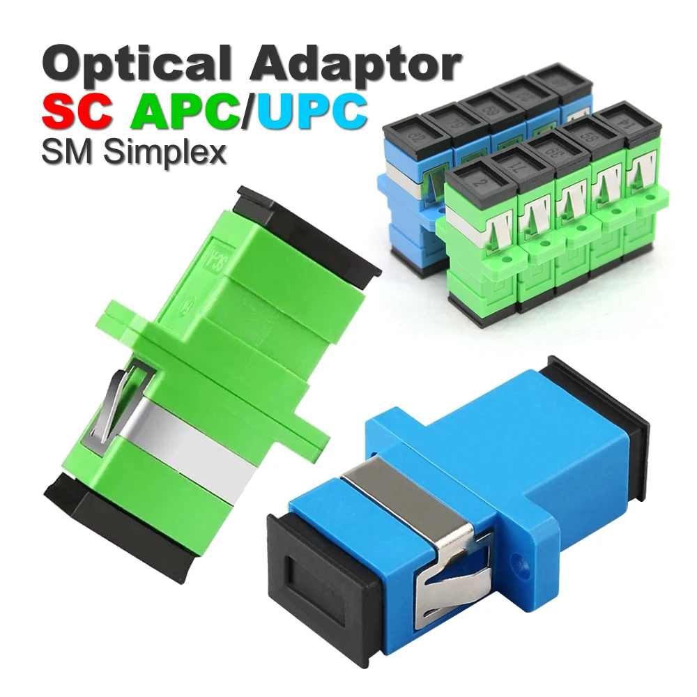 

100pcs/lot SC APC SC UPC Simplex Fiber Optical Coupler Connector Adapter Single Mode Fiber Optic Adapter SC Female To Female