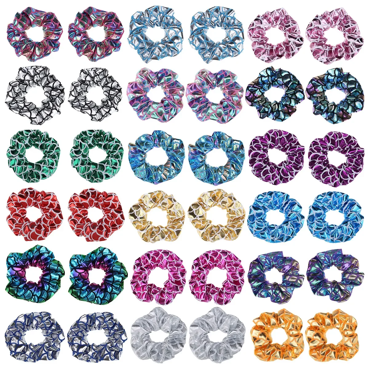 

Glitter Bling Metalic Large Hair Scrunchies Women Dancing Bun Hair Ties Holder Ropes For women girls Hair Accessories