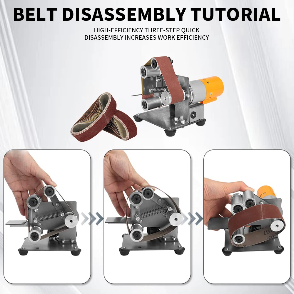 Mini-Bands chl eifer Hochgeschwindigkeits-Elektro polier maschine Einstellbarer Bands chl eifer zum Polieren von Metall klingen holz 110-220v – Detail 4