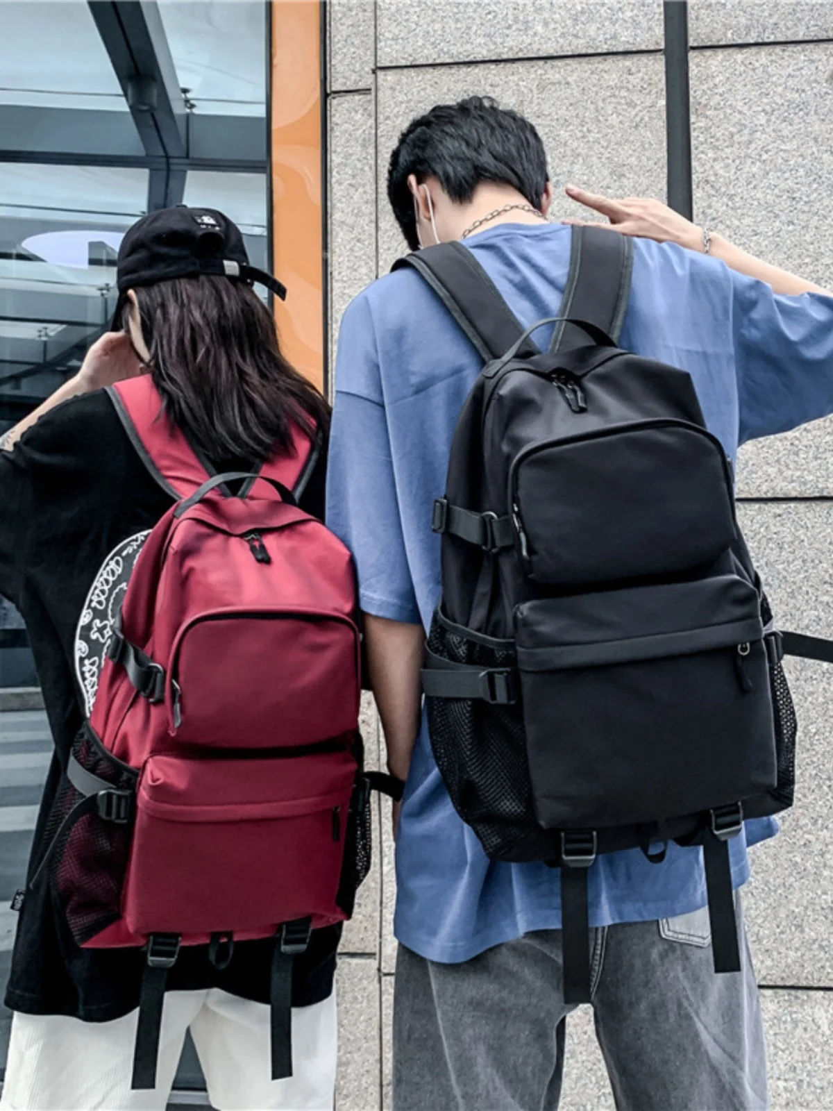 Outdoor Large Capaci Waterproof Men's Bapa Travel Bag Student Bookbag Nylon Material Zipper Closure Modern Neutral Sle