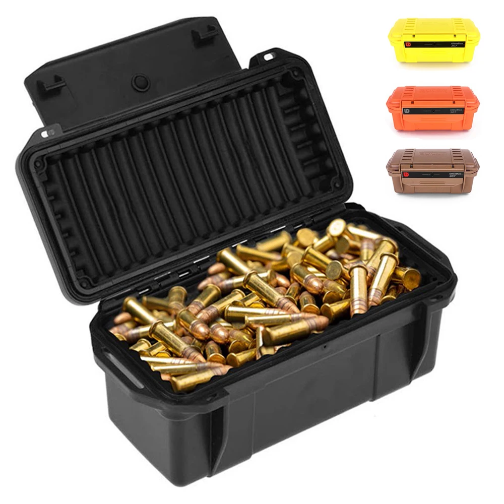 Tactical Ammo Box Bullet Storage Case with Cushioning Pad Shockproof Outdoor EDC Tools Gadgets Container Hunting Utility Carrier