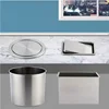 Round Stainless Steel Flap Flush Recessed Built-in Balance Swing Flap Lid Cover Trash Bin Garbage Can Kitchen Counter Top 3