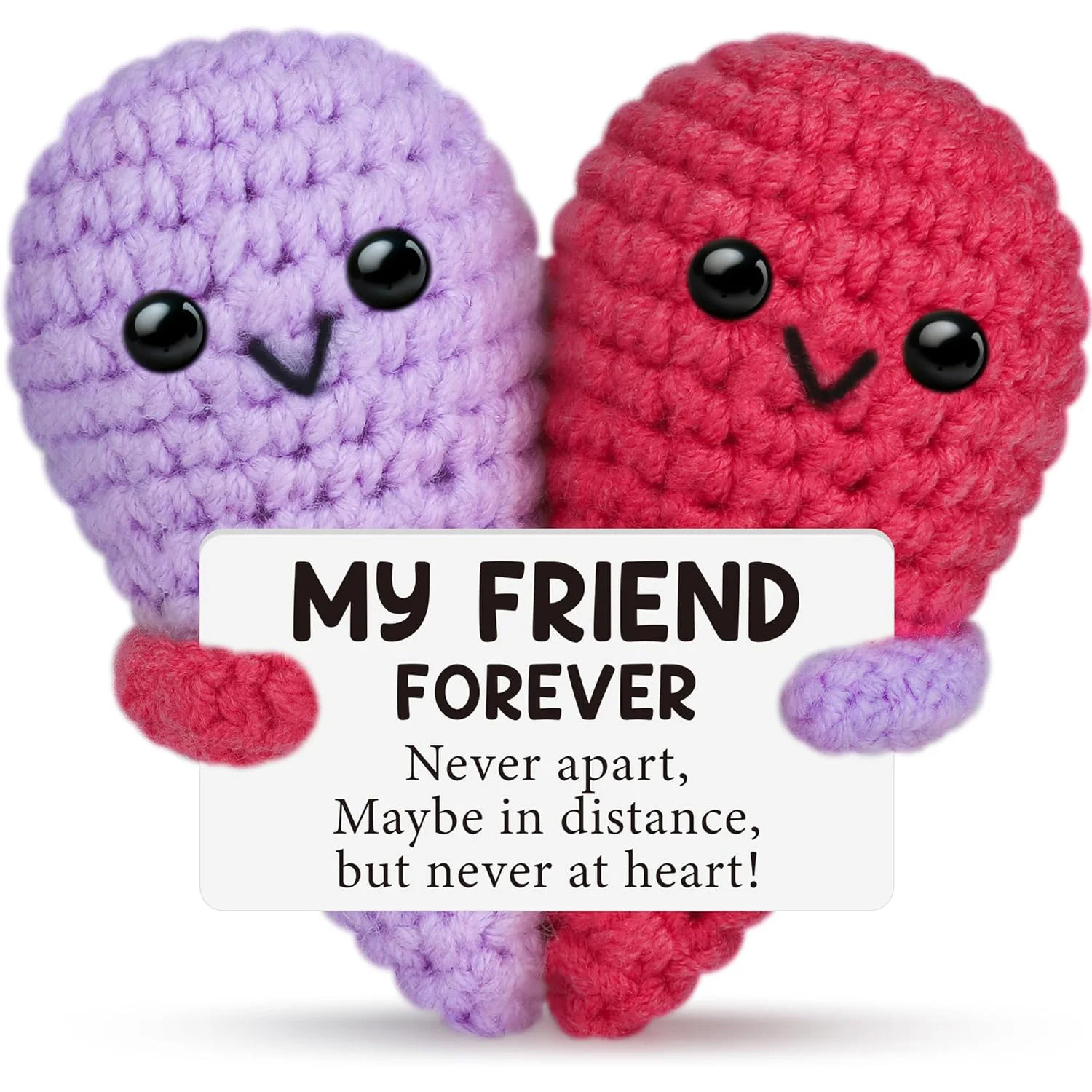 Positive Coffee Cup Crochet Doll with Encouragement Card
