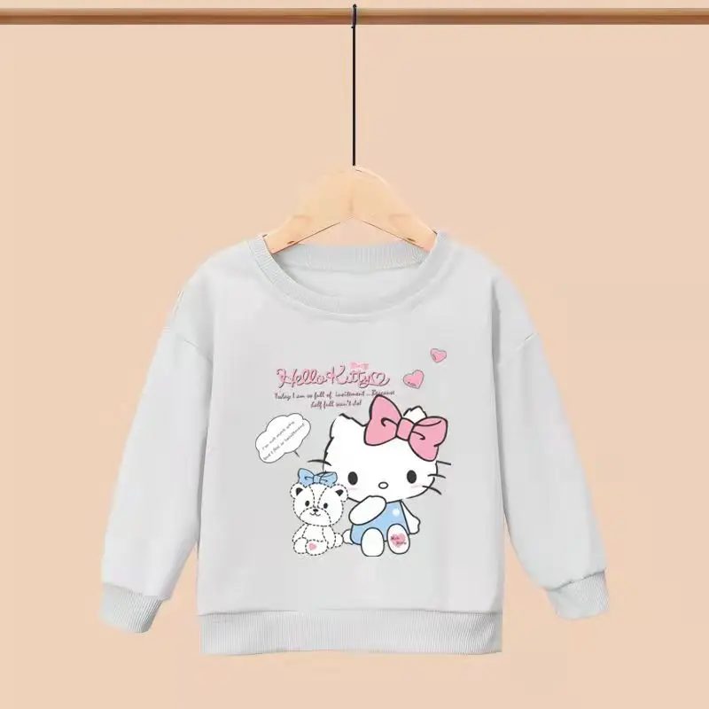 thumbnail image 1 of Hello Kitty-suéter de tendencia de otoño para niños y niñas, camisetas de manga larga con estampado informal coreano, camisetas, ropa para niños, 1 of 4