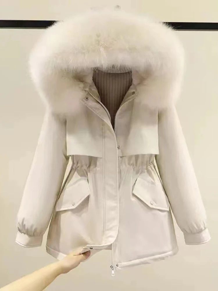 

Women's Jacket winter coat Thickened Cotton Tops New In Korean Fashion Loose Oversize Winter Women's Cold Coat Add Plush Parka