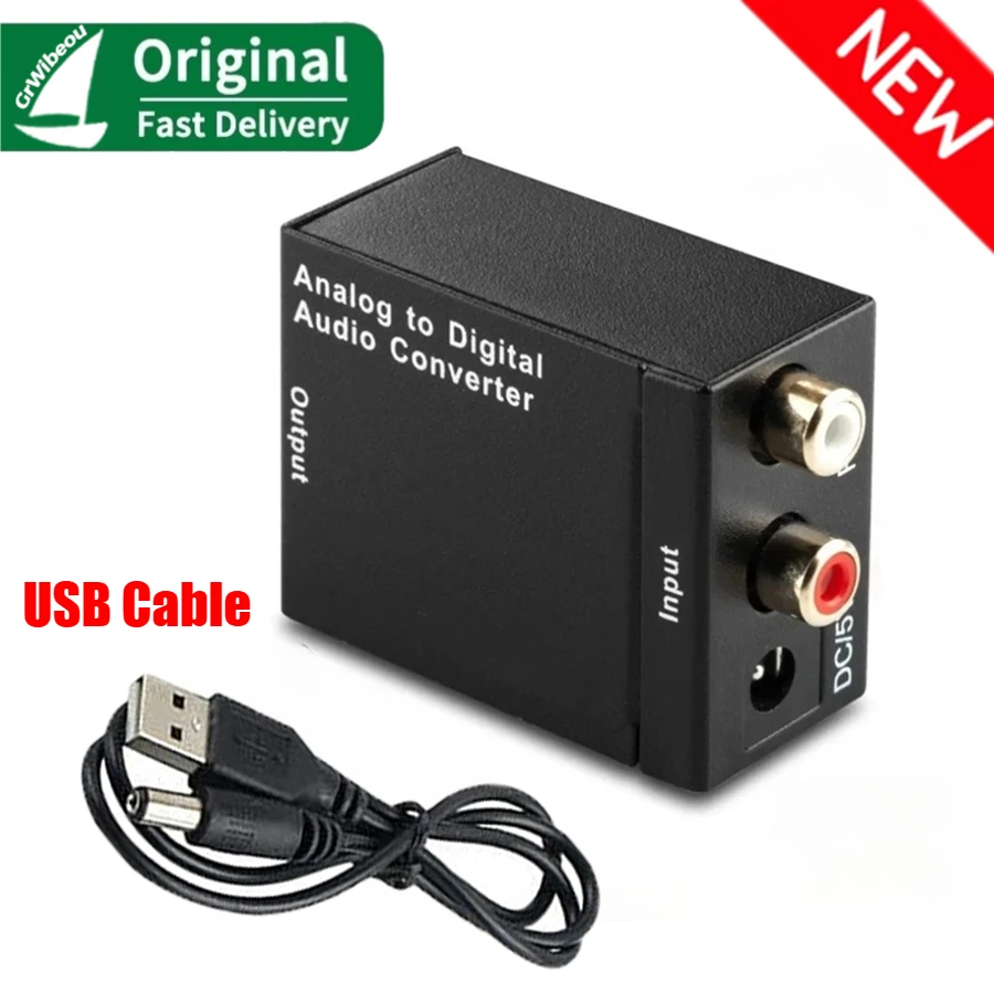 Convertitore audio ADC analogico-digitale Adattatore audio ottico coassiale RCA Toslink Adattatore audio SPDIF per Apple TV per Xbox 360 DVD