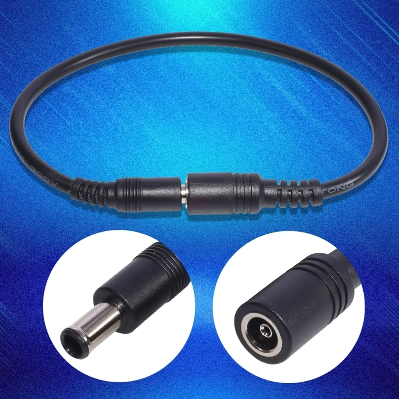 30cm DC6.5x4.4mm Extended Line Power Cable 6.5x4.4mm for Notebook Short Extension Cord 18AWG 120W Black