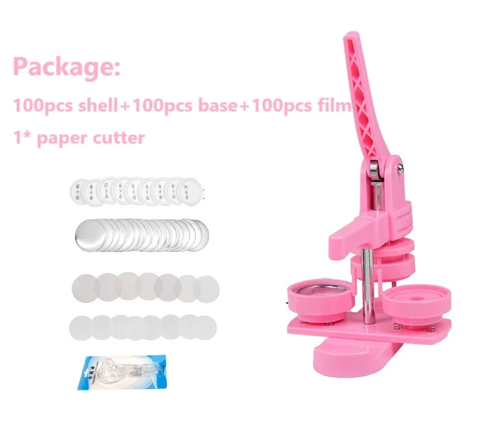 Rotate Swing away button badge making machine button badge maker 25mm 32mm 37mm 44mm 58mm mould cutter and badges