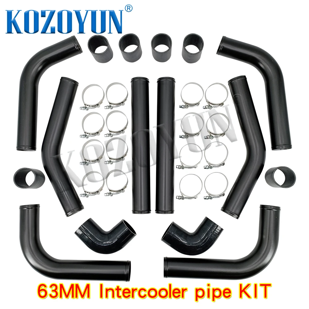 

8PC 2.5" 8PC 3" inch DIY Aluminum Turbo Intercooler Pipe Silicone Hose T-Clamp Kit Set